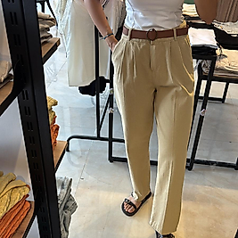 Beli kemerli gabardin kumaş pantolon