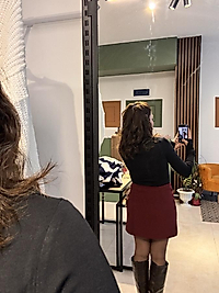 Zr marka içi şortlu etek bordo renk