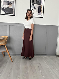 Poplin kemerli etek