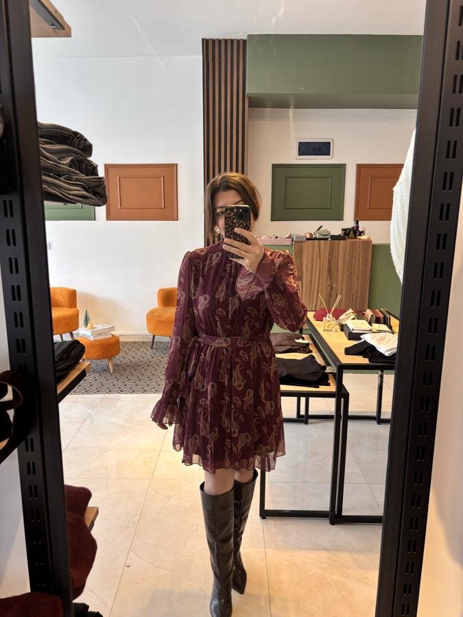 İçi astarlı şifon elbise